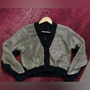 NWT RTA Metallic V-Neck Sweater Size M